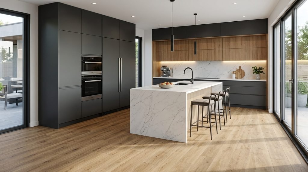 25 Kitchen Design Ideas to Create a Stylish and Functional Space in 2026 26 Luxury vinyl flooring in a stylish kitchen