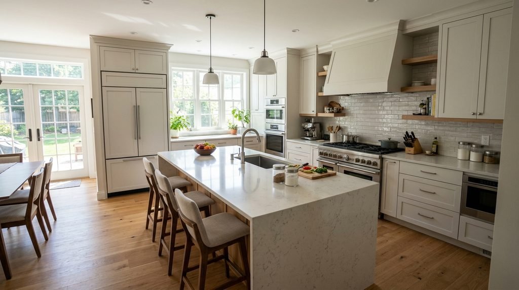25 Kitchen Design Ideas to Create a Stylish and Functional Space in 2026 4 Functional family kitchen with an efficient layout