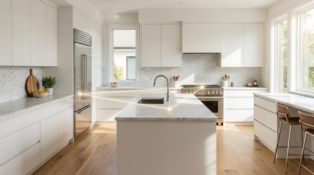 25 Kitchen Design Ideas to Create a Stylish and Functional Space in 2026 8 Kitchen work triangle for better efficiency