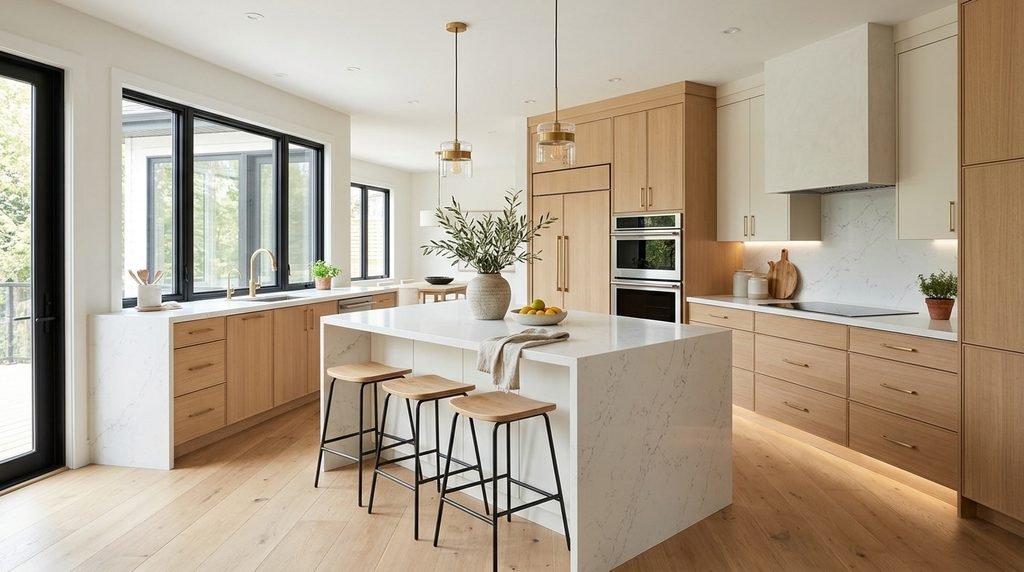 25 Kitchen Design Ideas to Create a Stylish and Functional Space in 2026 13 White quartz kitchen countertops in a modern home