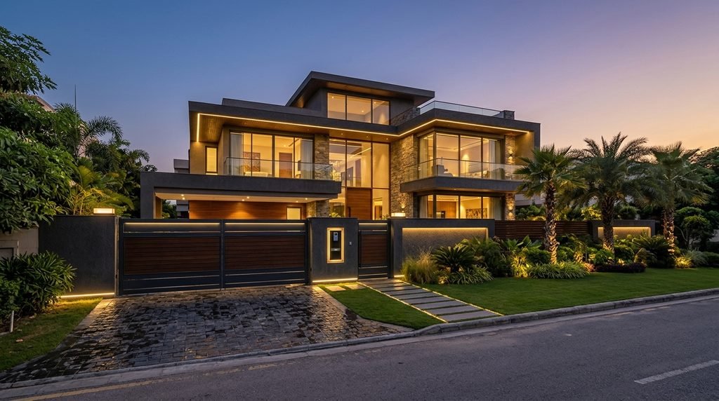 25 Modern Gate Design Ideas to Enhance Your Home's Entrance in 2026 5 Modern gate complementing contemporary home architecture