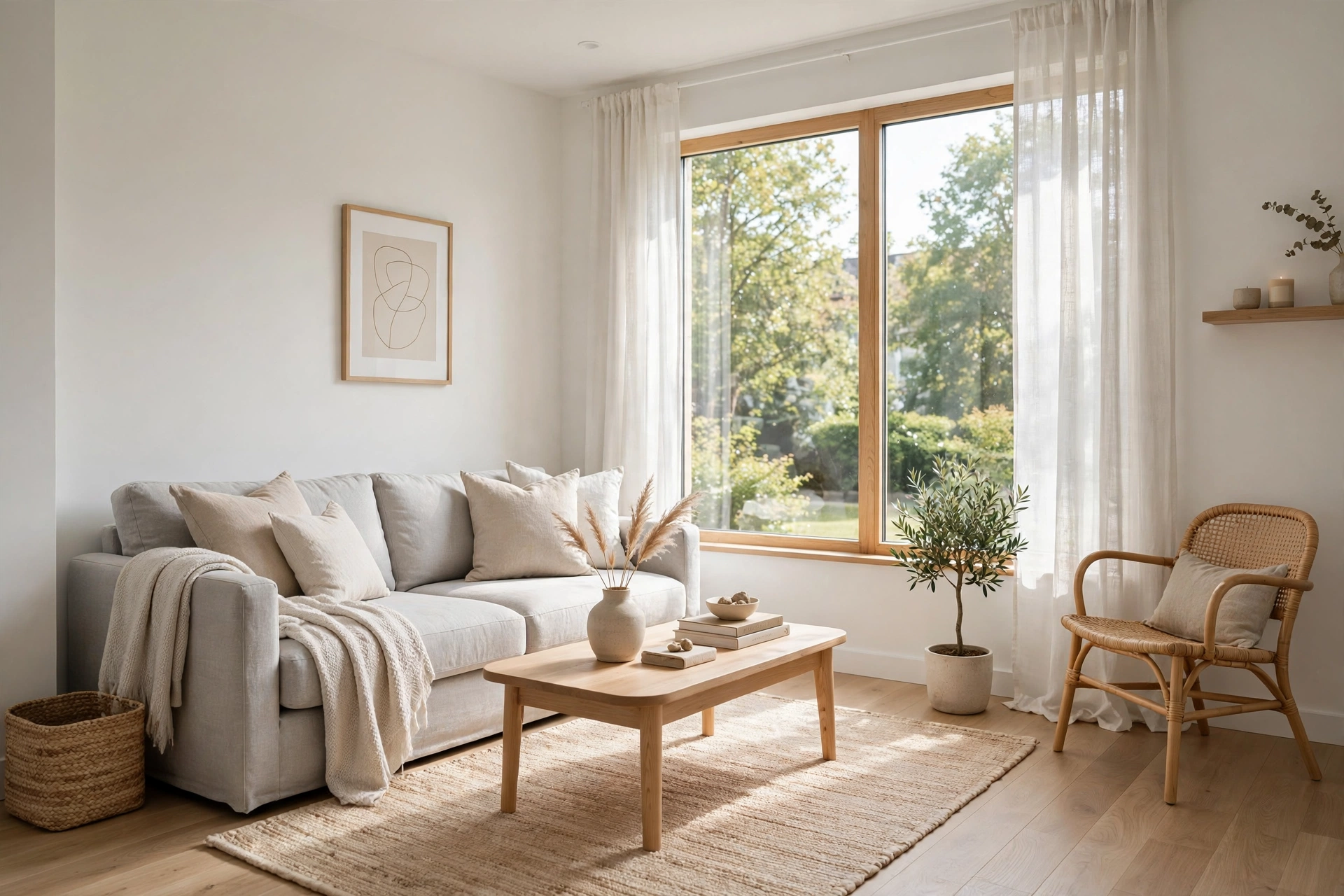 bright modern small living room
