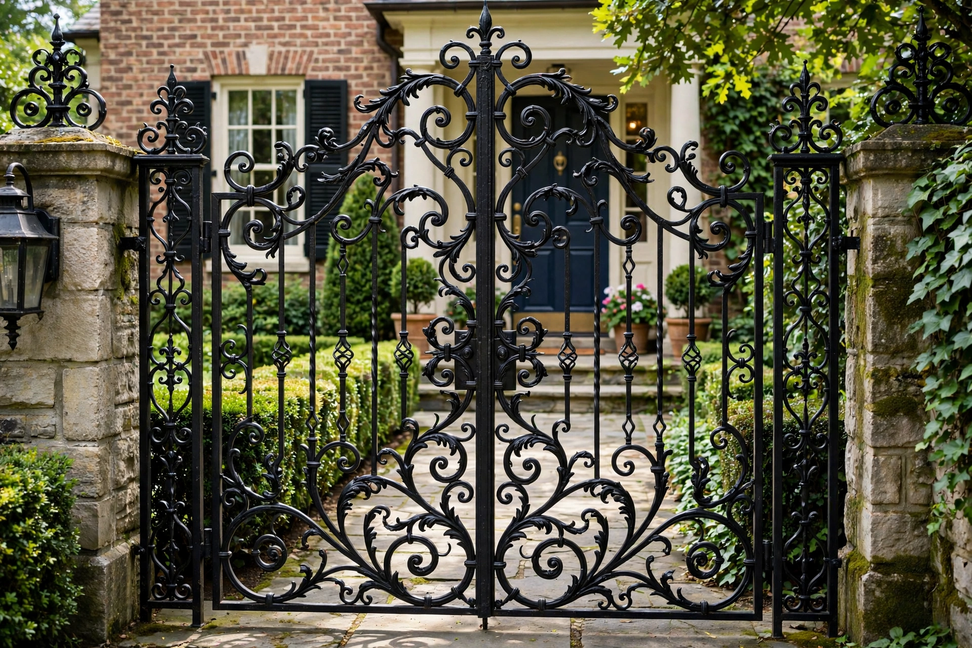Luxury Black Gate Design: 25 Striking Ideas for a Bold Entrance 3 Classic black wrought iron luxury gate