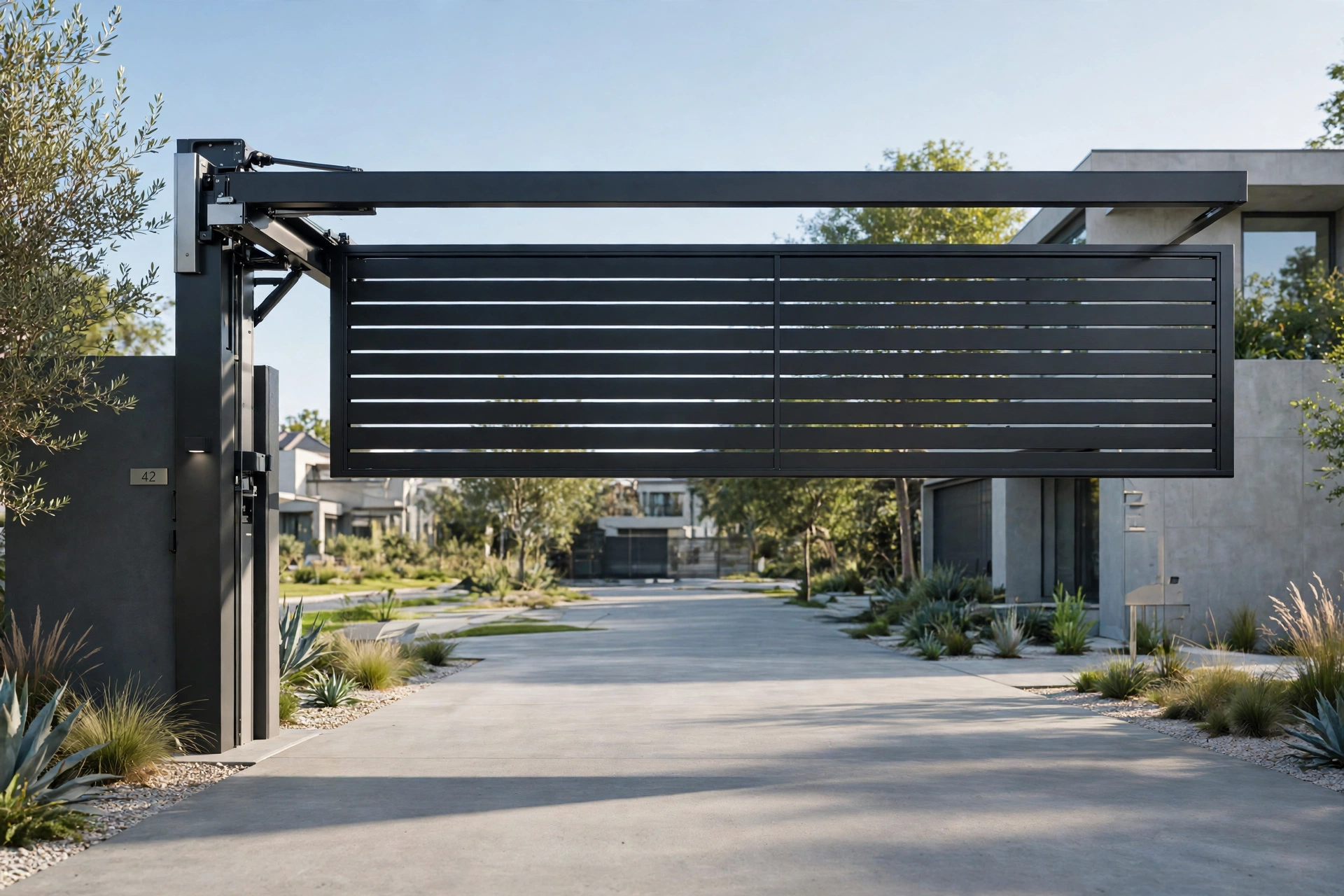 Cantilever sliding modern main gate