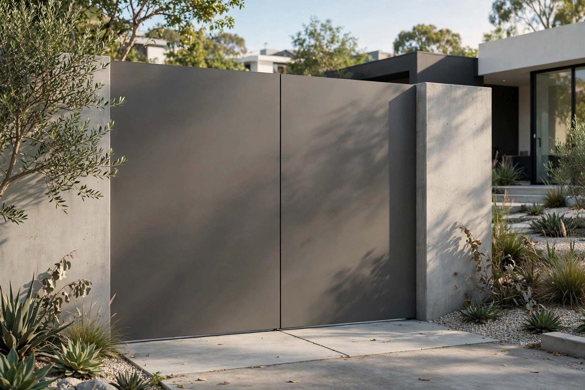 Minimalist flat-panel modern main gate