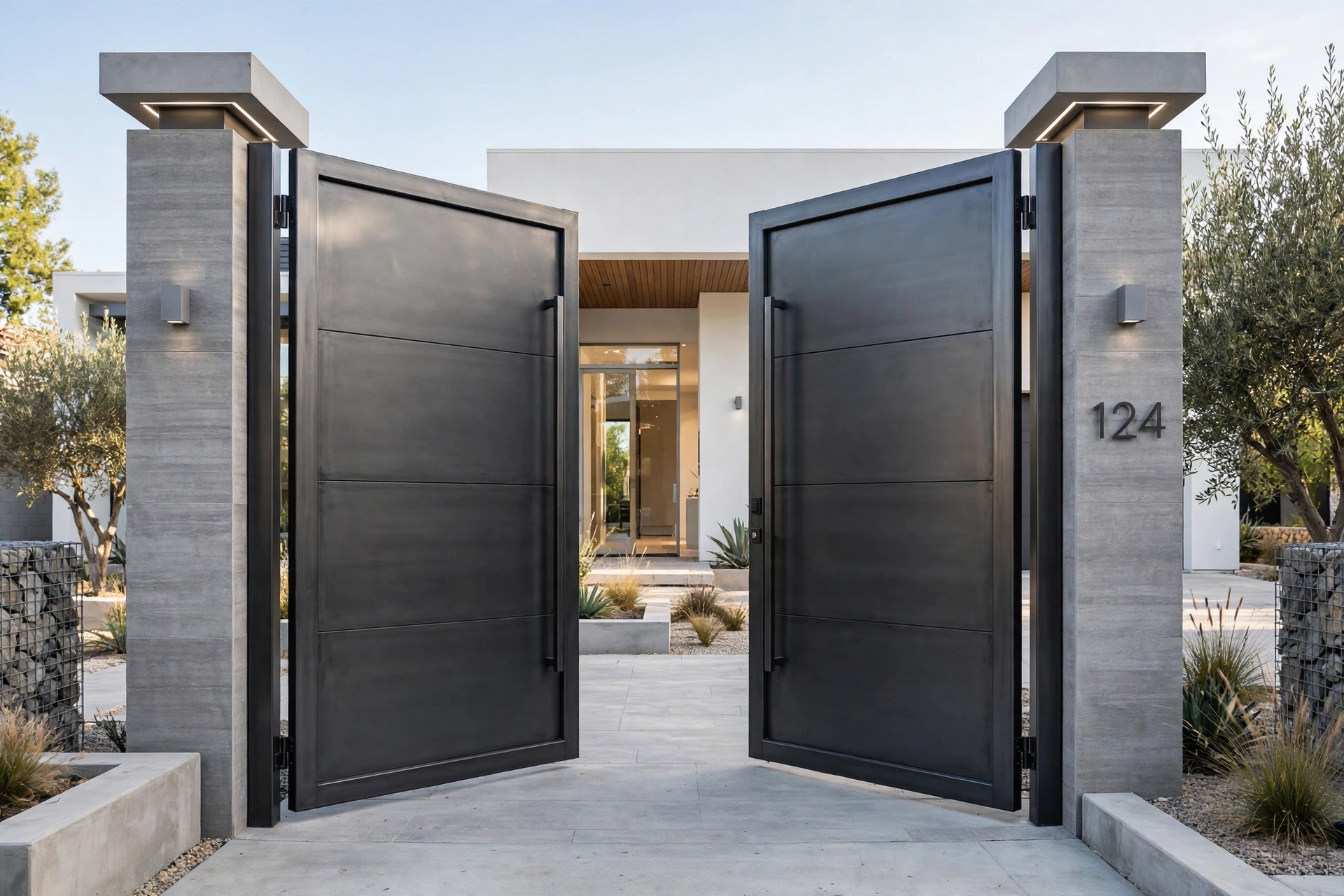 Double swing modern main gate
