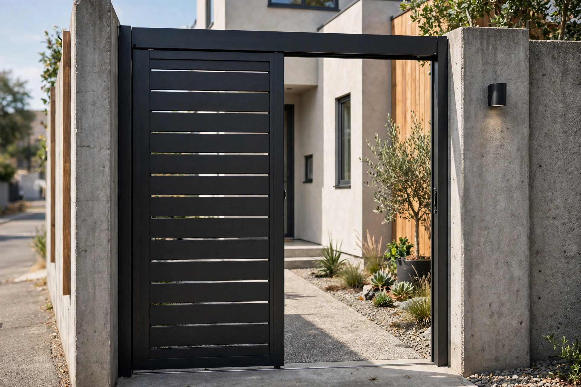 Compact modern main gate for small frontage