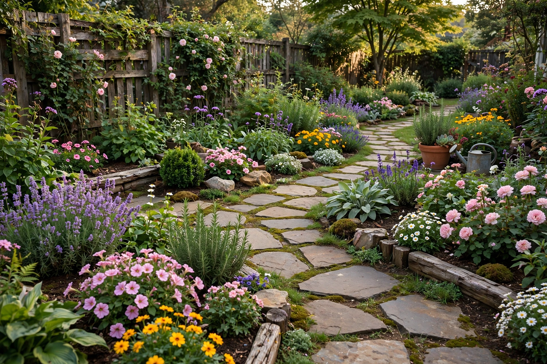 Backyard Garden Ideas: 25 Ways to Transform Your Outdoor Space 6 Backyard garden stone pathway through flower beds