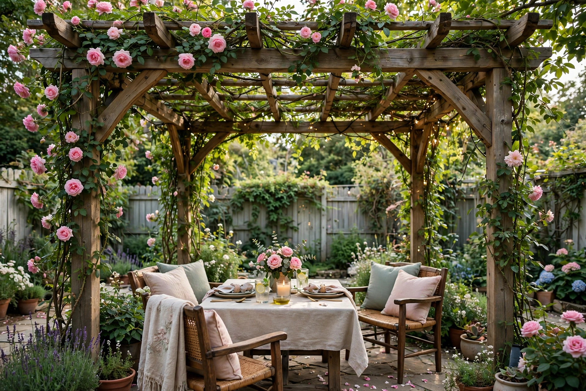 Backyard Garden Ideas: 25 Ways to Transform Your Outdoor Space 8 Backyard garden pergola with climbing roses