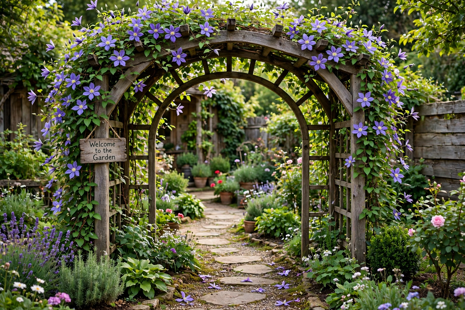 Backyard Garden Ideas: 25 Ways to Transform Your Outdoor Space 22 Backyard garden arch with climbing flowers