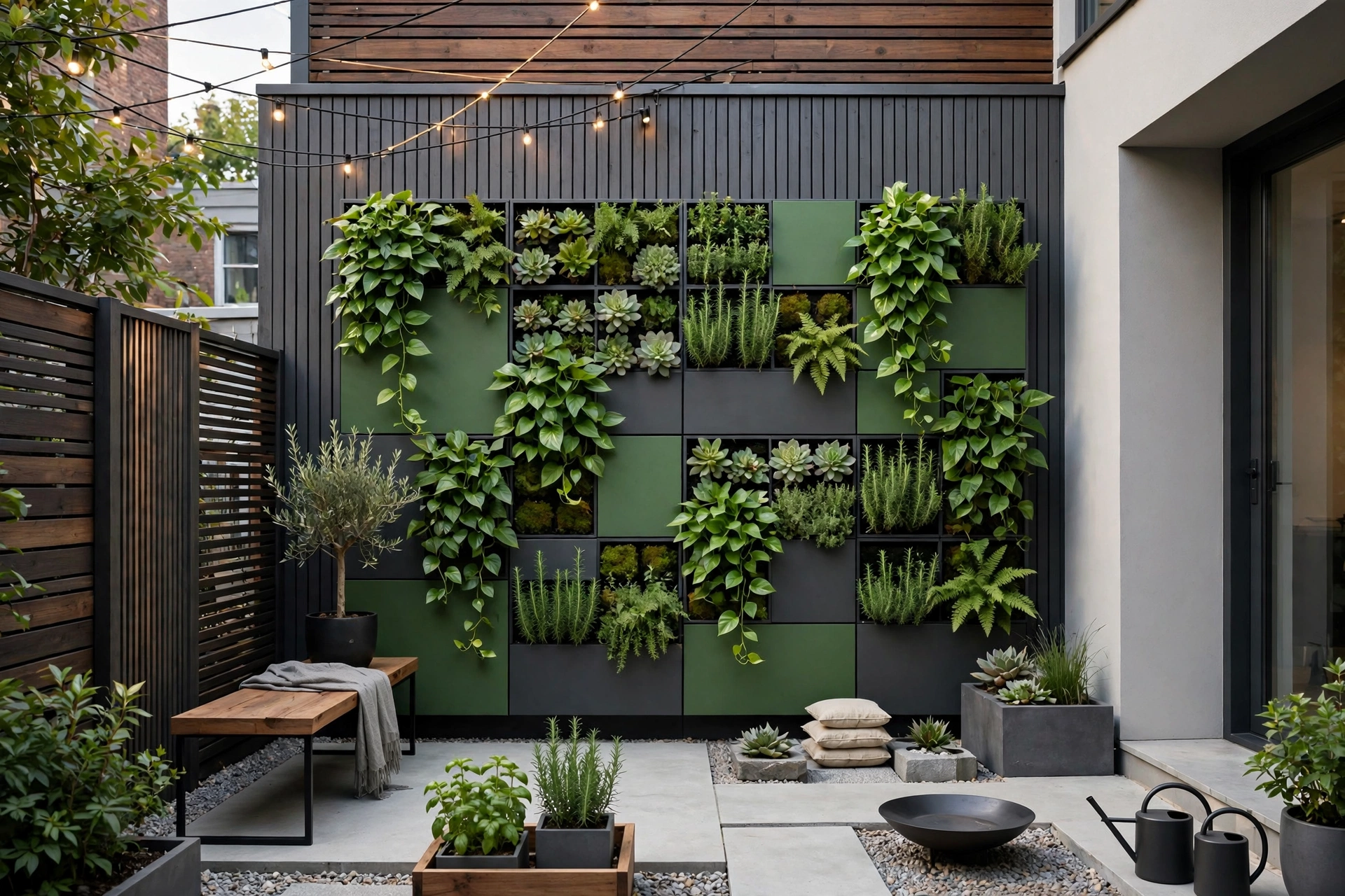 Modern Backyard Small Garden Ideas: 25 Smart Ways to Maximize a Tiny Yard 3 Modern vertical garden wall in small backyard