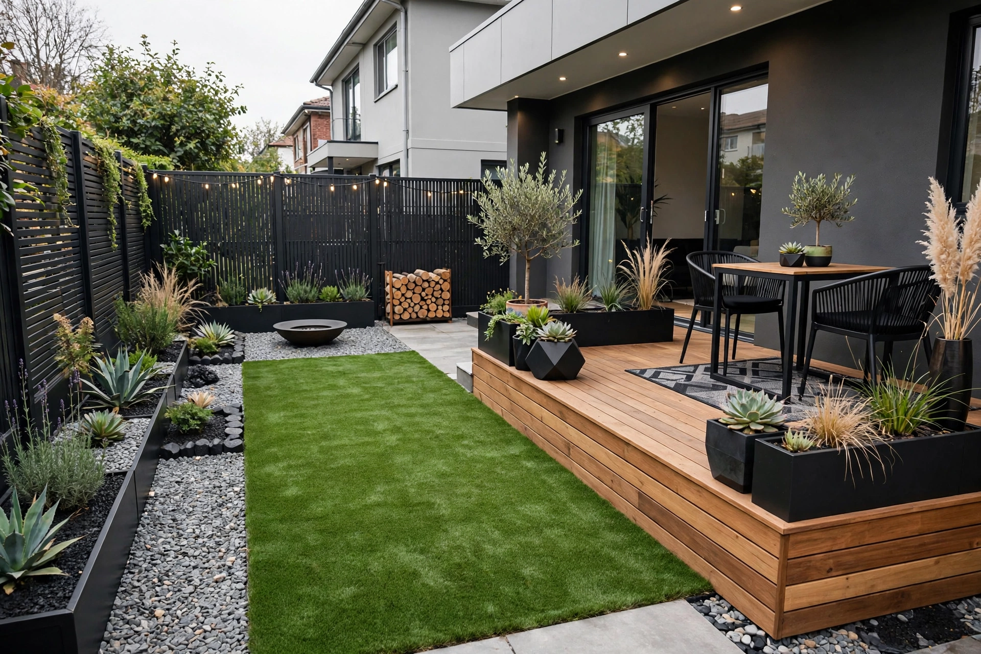 Modern Backyard Small Garden Ideas: 25 Smart Ways to Maximize a Tiny Yard 11 Artificial turf and deck zones in small backyard