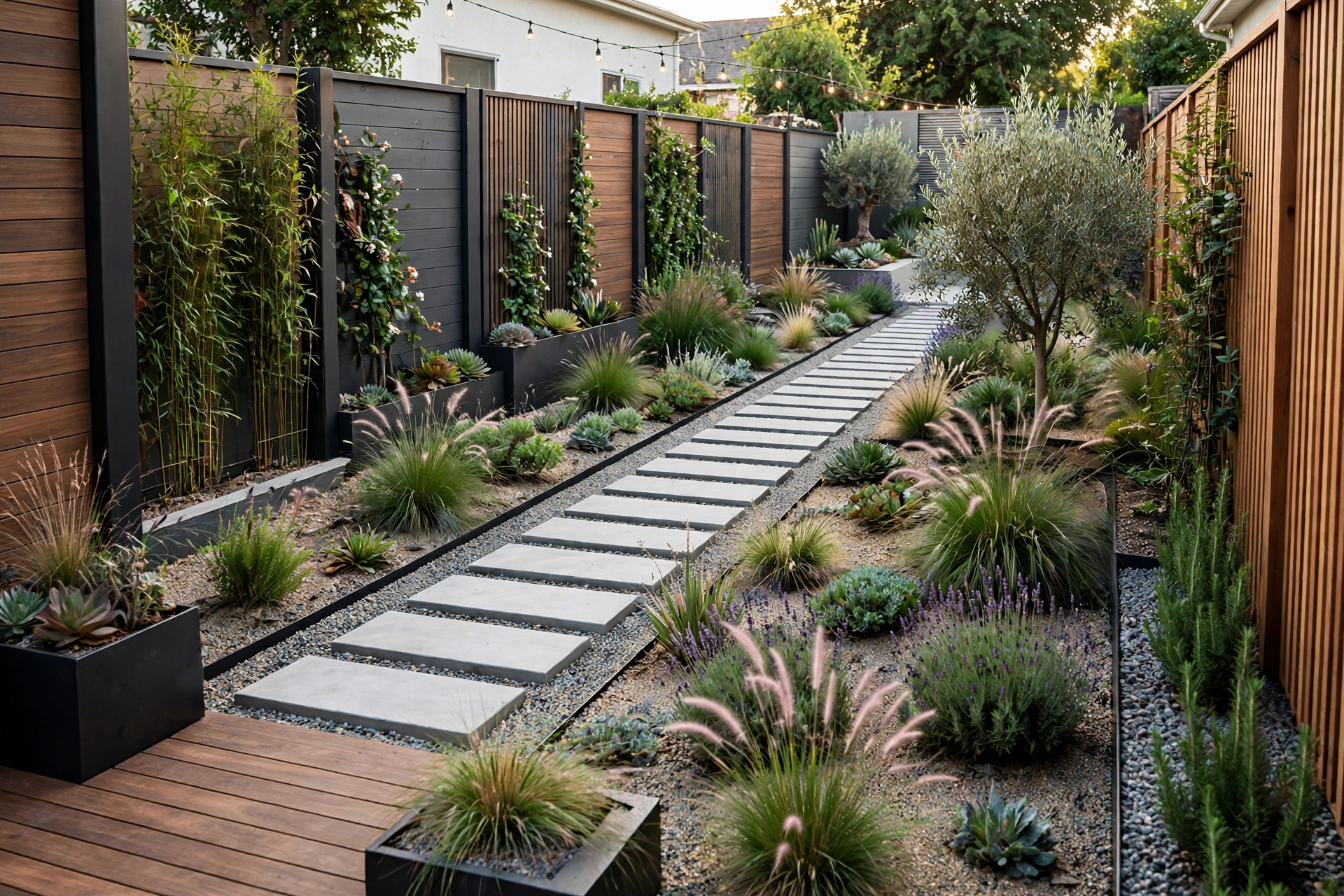 Modern Backyard Small Garden Ideas: 25 Smart Ways to Maximize a Tiny Yard 14 Diagonal stepping stone path in small garden