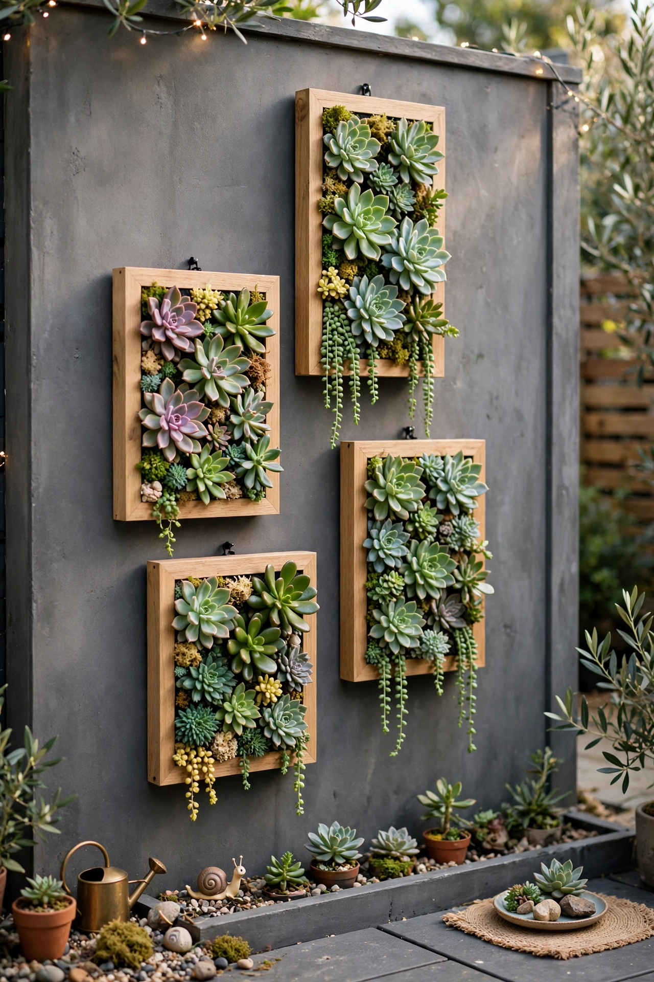 Modern Backyard Small Garden Ideas: 25 Smart Ways to Maximize a Tiny Yard 19 Living succulent wall art frames