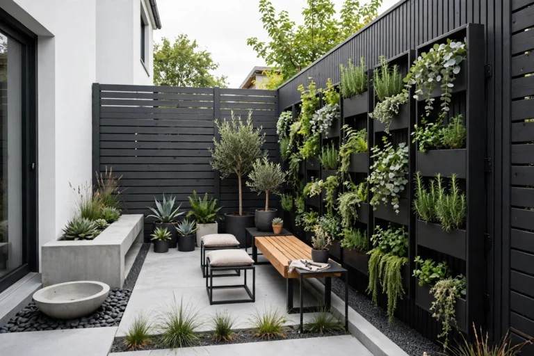 Modern small backyard garden with minimalist design