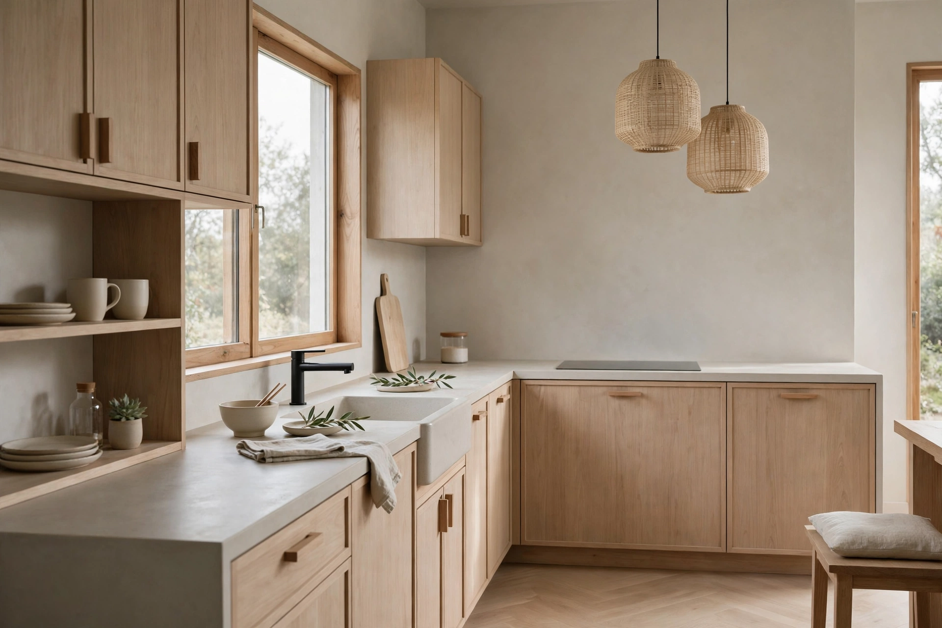 Japandi style modern kitchen