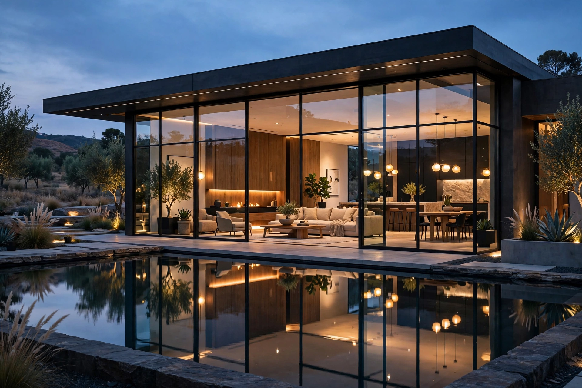 Modern Villa Exterior Design: 25 Ideas for a Striking Luxury Facade 4 Modern villa exterior with floor-to-ceiling glass walls