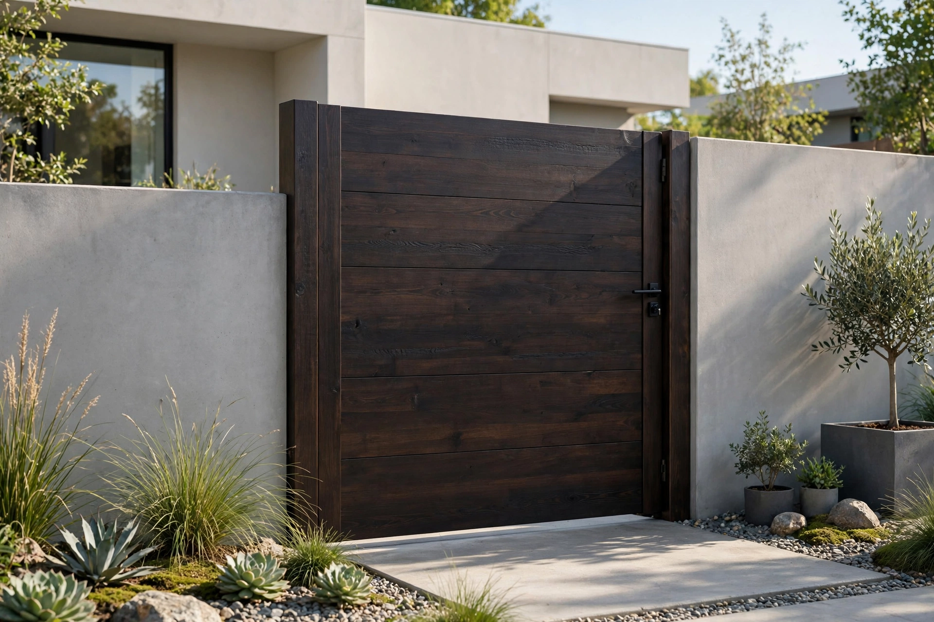 Wheelchair-friendly front yard gate